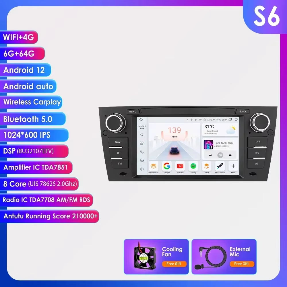 AI Voice Navigation Audio for BMW 3 Series E90 E91 E92 E93 Car Radio 2 Din Android Auto Multimedia GPS Carplay 2Din No DVD