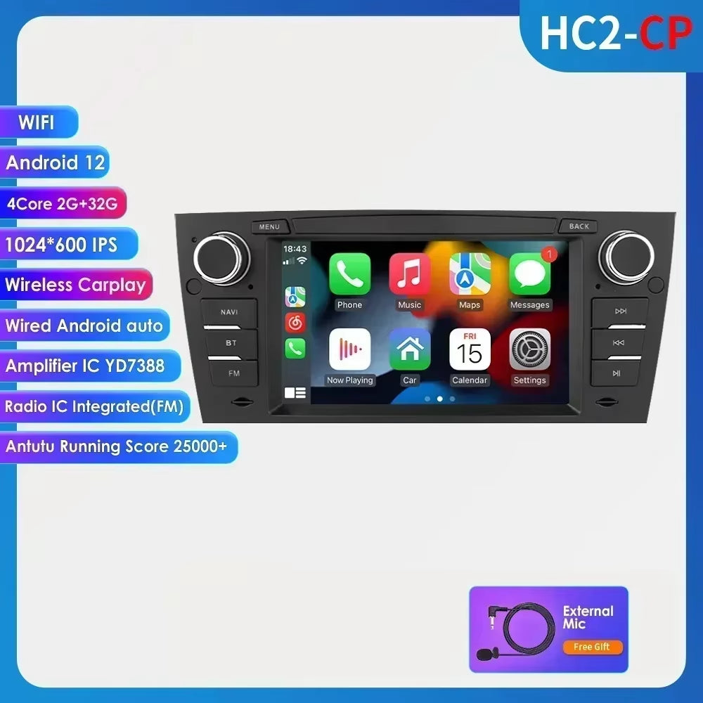 AI Voice Navigation Audio for BMW 3 Series E90 E91 E92 E93 Car Radio 2 Din Android Auto Multimedia GPS Carplay 2Din No DVD