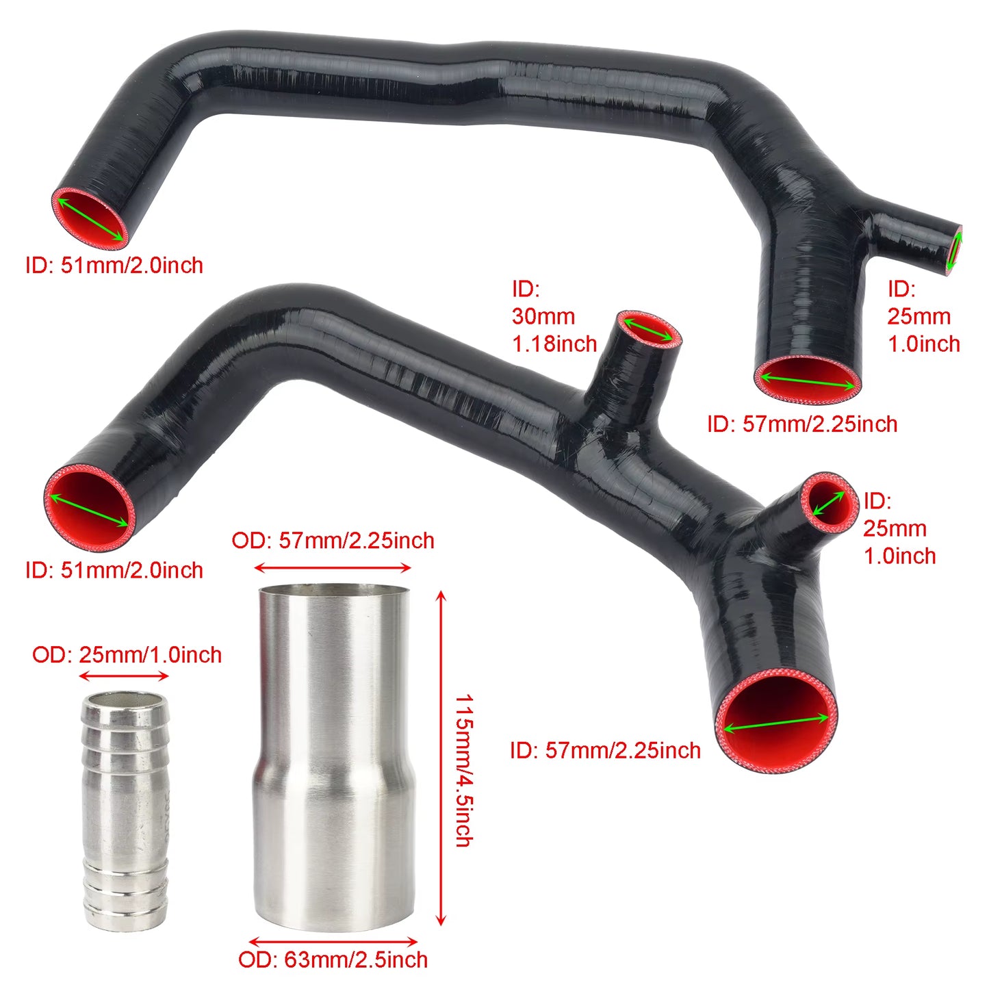 BMW E92 2.5" Cold Air Intake Hose Kit for N54 BMW E90 E93 E60 E82 E89 135I 335I 535I Z4 Silicone Intake Pipe with Air Filter