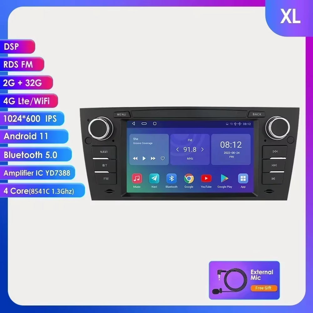 AI Voice Navigation Audio for BMW 3 Series E90 E91 E92 E93 Car Radio 2 Din Android Auto Multimedia GPS Carplay 2Din No DVD