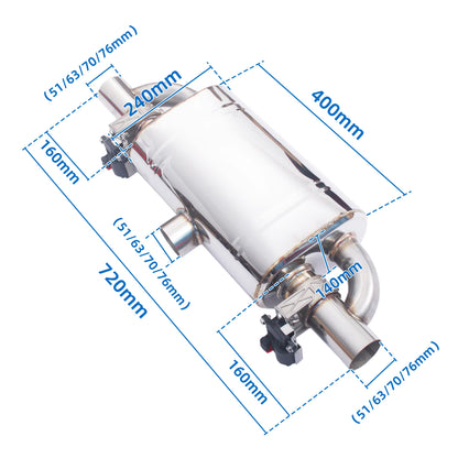 Universal Valved Muffler Kit Center in Dual Out Remote Controller Kit Performance Valved Muffler T Style Electronic Exhaust