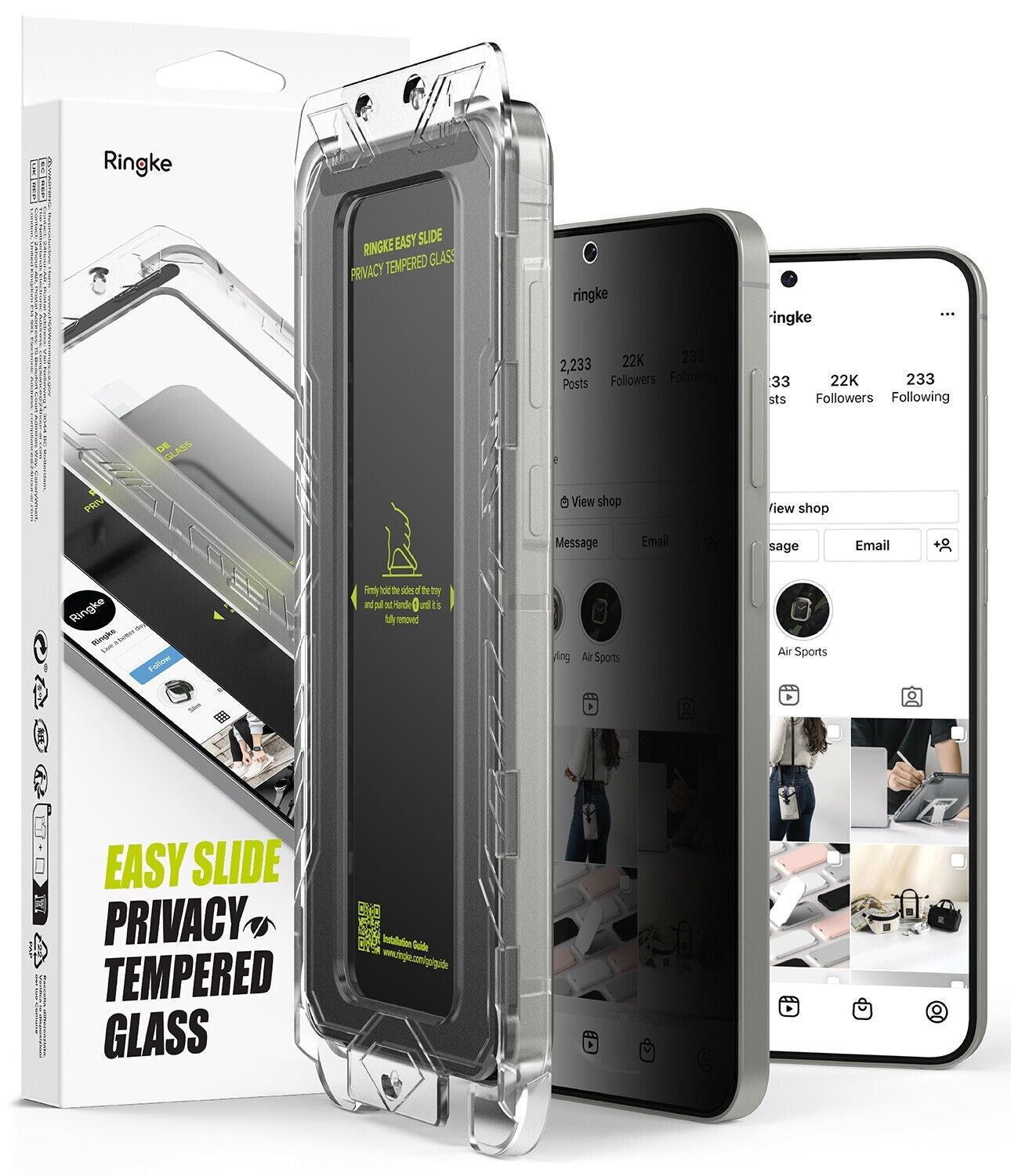 For Galaxy S25 Ultra/Plus/S25 | Ringke [Easy Slide / Privacy] Tempered Glass 2P