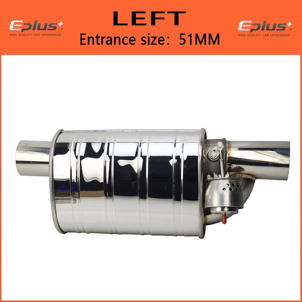 EPLUS Car Exhaust System Vacuum Valve Control Exhaust Pipe Kit Variable Silencer Stainless Universal 51 63 76 Mm Remote Control