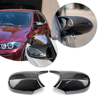 2X Carbon Fiber Mirror Cover Cap for BMW E90 E92 E93 LCI 323I 328I 335I M3 Style