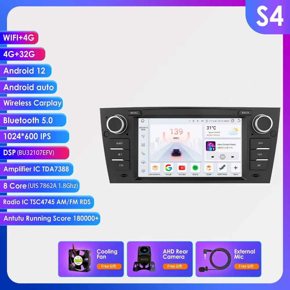 AI Voice Navigation Audio for BMW 3 Series E90 E91 E92 E93 Car Radio 2 Din Android Auto Multimedia GPS Carplay 2Din No DVD