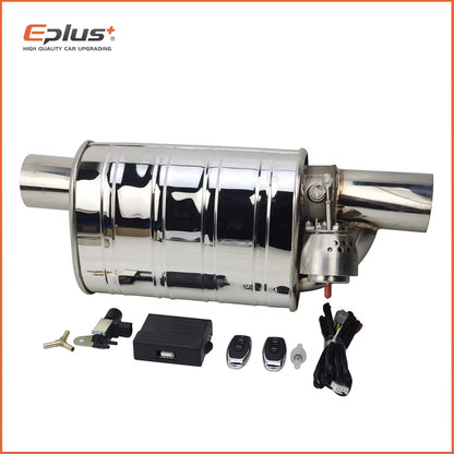 EPLUS Car Exhaust System Vacuum Valve Control Exhaust Pipe Kit Variable Silencer Stainless Universal 51 63 76 Mm Remote Control