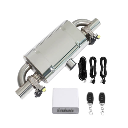 Universal Valved Muffler Kit Center in Dual Out Remote Controller Kit Performance Valved Muffler T Style Electronic Exhaust