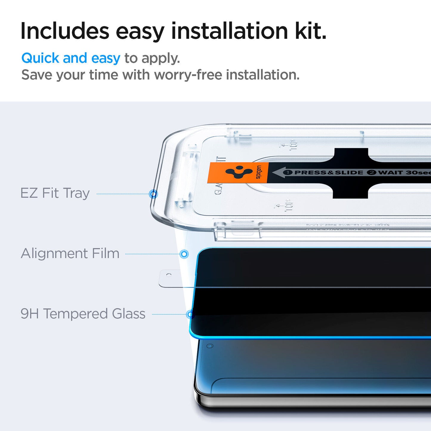 Spigen Glastr Ezfit Privacy Screen Protector for Galaxy S24 Ultra, S24 Plus, S24